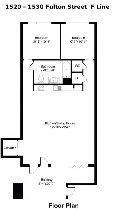 F Line 2 Bed 1 Bath