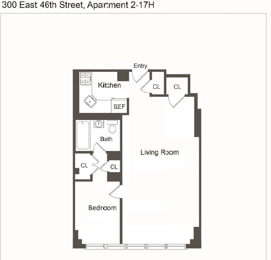 H Line 1 Bed 1 Bath
