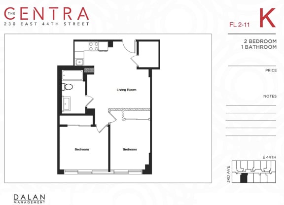 2 Bed 1 Bath