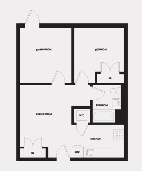 M Line 2 Bed 1 Bath