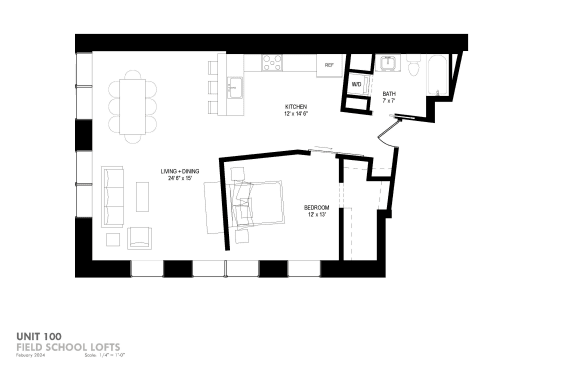 the floor plan of unit 100