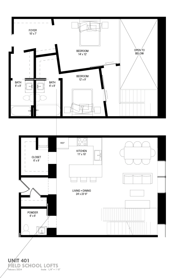 Floor Plan  a floor plan of two different layouts of a house