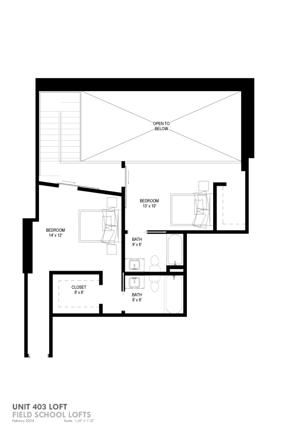 floor plan of the unit 30l loft