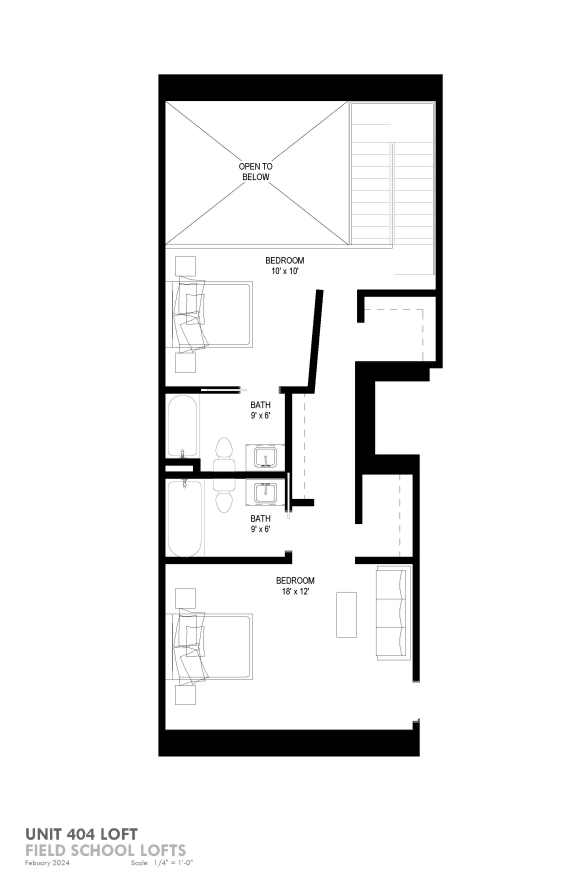 the floor plan of unit 40l loft