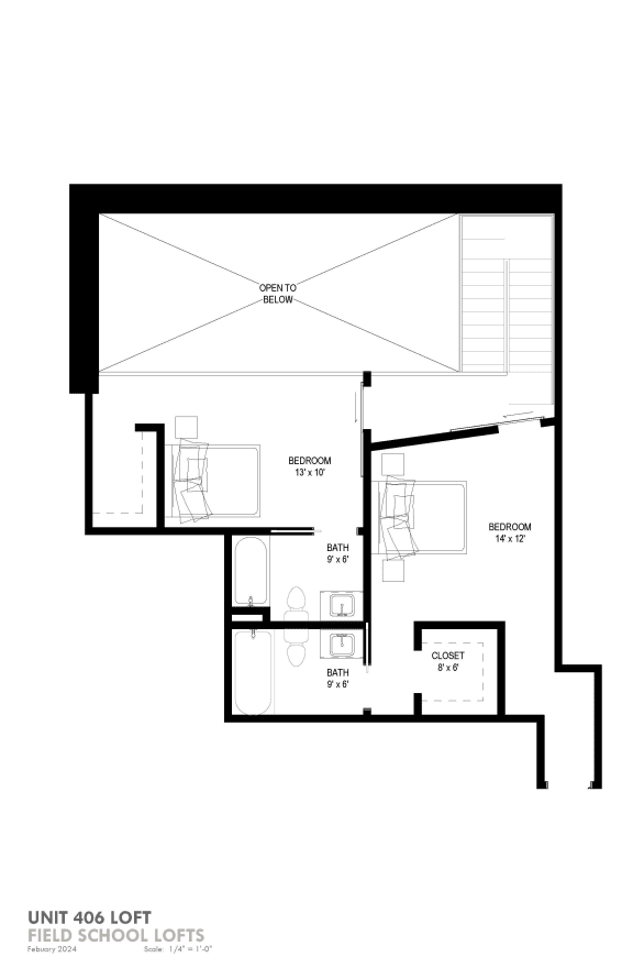floor plan of the unit 2025 loft