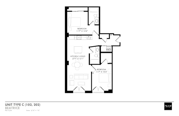the floor plan of unit type c2o