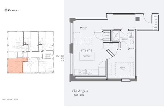 The Angolo Floor Plan at The Nicholas, Missouri, 63104