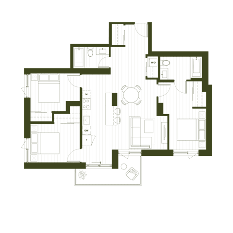 Floor Plan  A floor plan of a house with a central courtyard and rooms surrounding it.