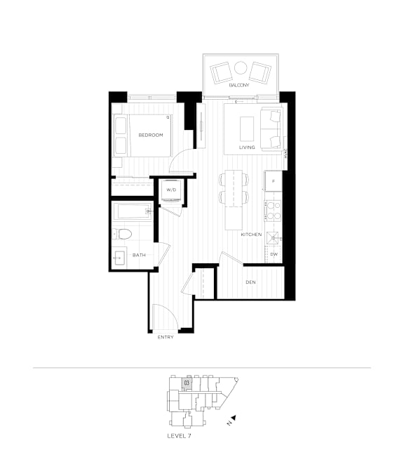 A black and white floor plan of a house with a beerroom, dining area, and kitchen.