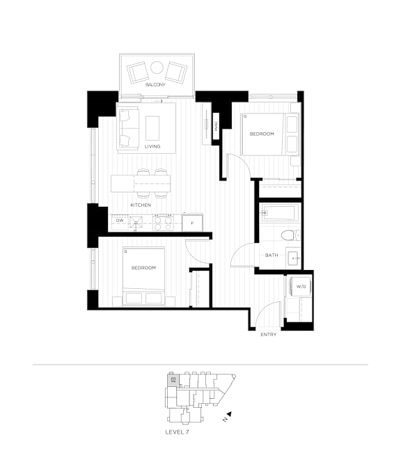 A black and white image of a house floor plan.