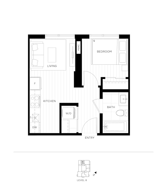 A black and white image of a floor plan for a home.
