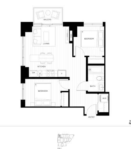 A black and white image of a floor plan for a house.