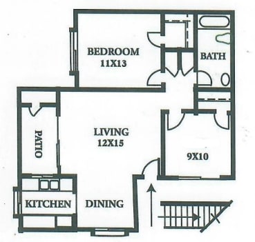  Floor Plan 2 Bedrooms 1 Bathroom