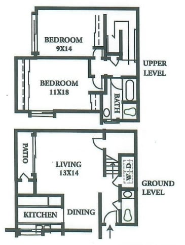  Floor Plan 2x1.5 Townhouse