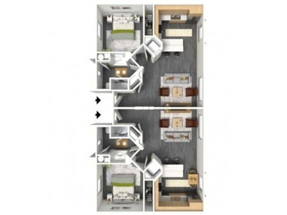 1 bed 1 bath floor plan 1 bed 1 bath floor plan 634 Sq. Ft. at Villas on Olive, Peoria, AZ, 85345