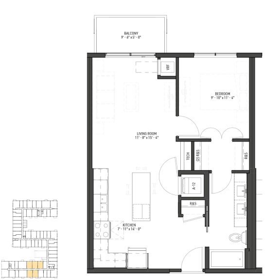 the floor plan of the apartment