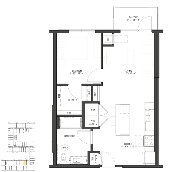floor plan of the upper level of the home