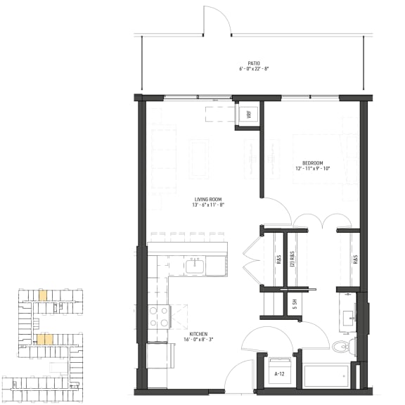 the floor plan of the apartment