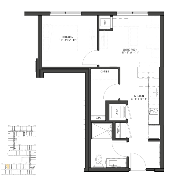 a floor plan of a house with a loft and a patio