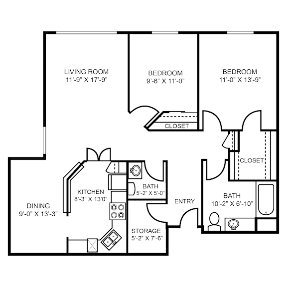 A black and white image of a house floor plan.