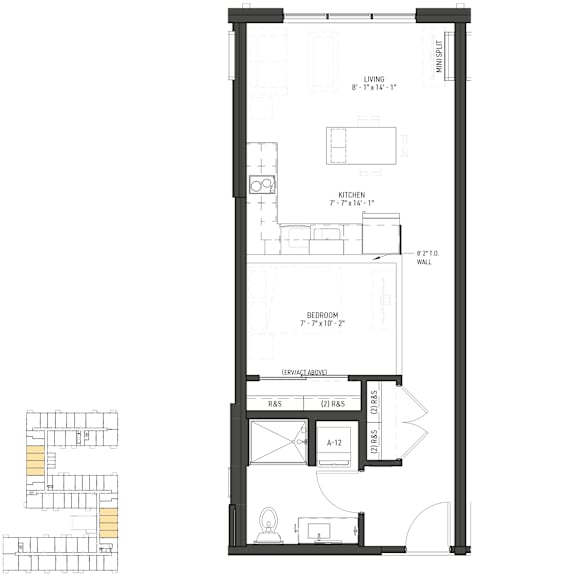 a floor plan of a house with a loft
