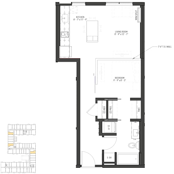 the floor plan of the apartment