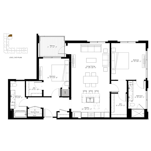 A black and white image of a two-story house floor plan.