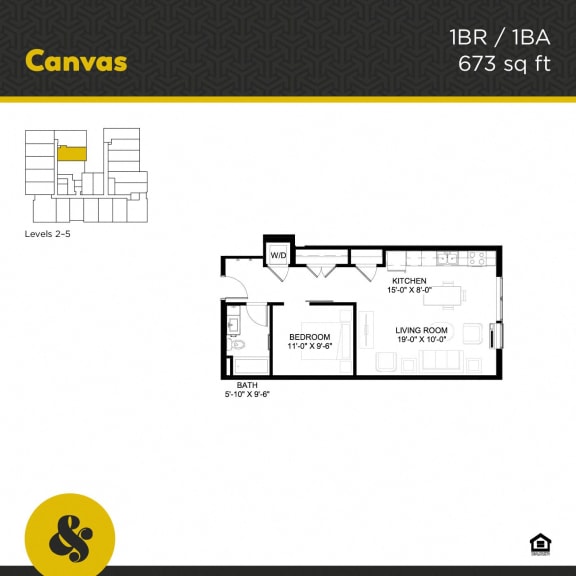 Floor Plan  a floor plan of a unit with a bedroom and a bathroom