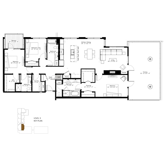 A black and white image of a floor plan for a building.