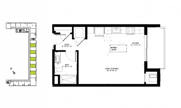 the floor plan of the apartment
