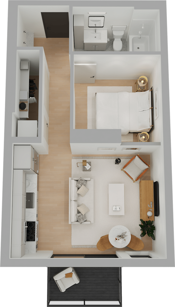 a sq. ft. apartment in a city