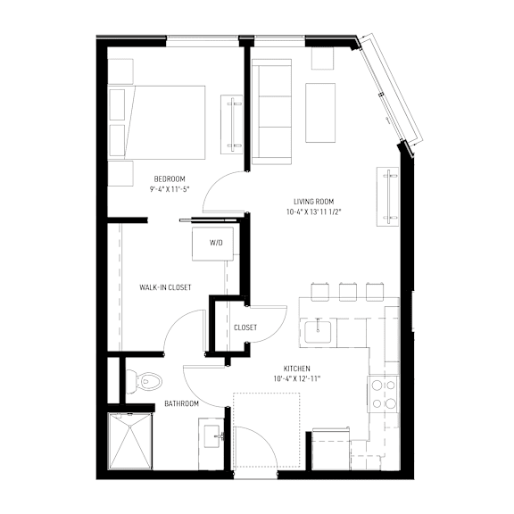 Floor Plan  A black and white image of a floor plan for a home.