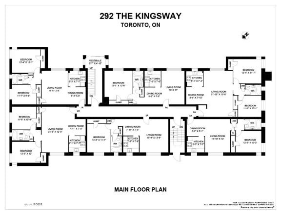 a floor plan of a house with many rooms
