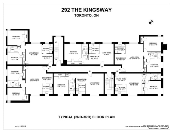 a floor plan of a building with many rooms