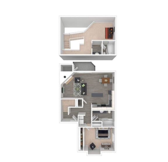 a floor plan of a house with a bedroom and a living room