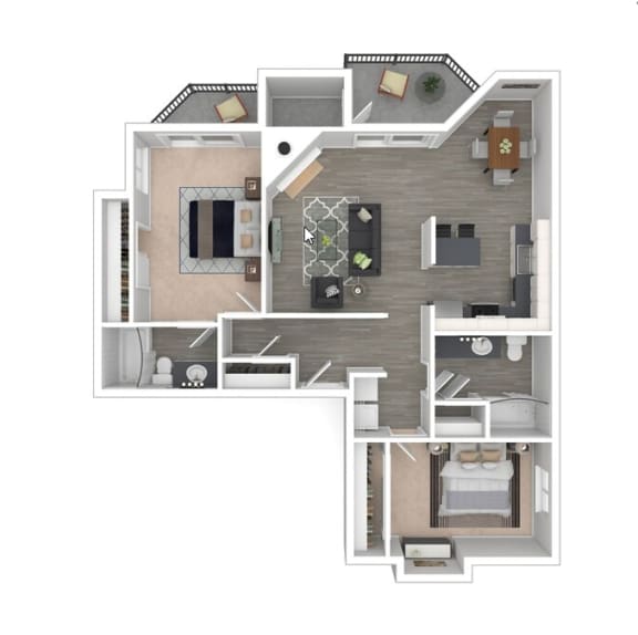 a796 floor plan  1 bedroom with 2 baths  129