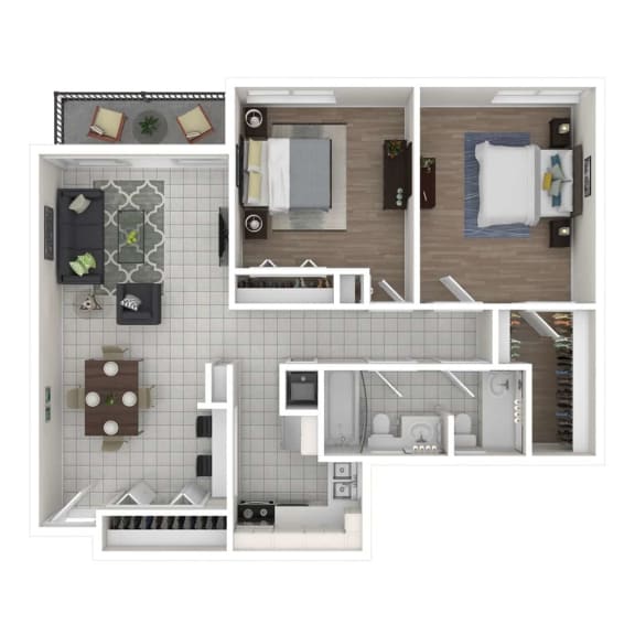 the 1190 plan 1 bedroom