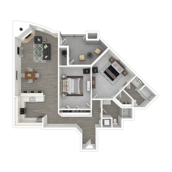 a floor plan of a 1 bedroom floor plan with a bathroom and a living room