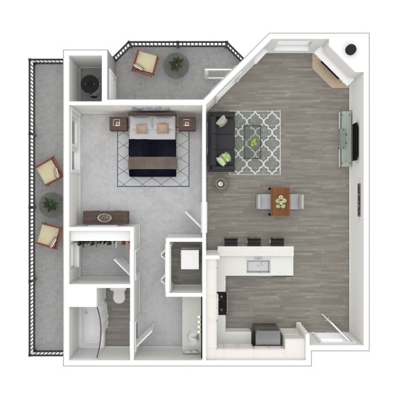 a1 floor plan  1 bedroom with 1 bath  129