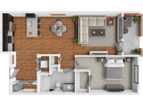 A person is standing in a living room with a couch, a coffee table, and a television.