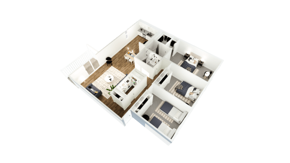 a floor plan of a house with a bedroom and a living room