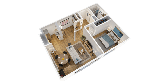 a floor plan of a home with a bedroom and a dining room