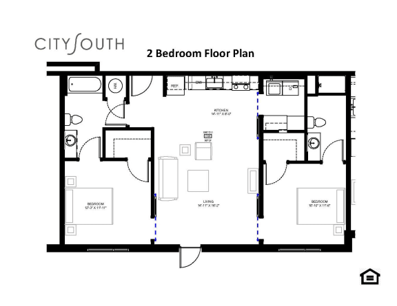 a floor plan of a bedroom apartment