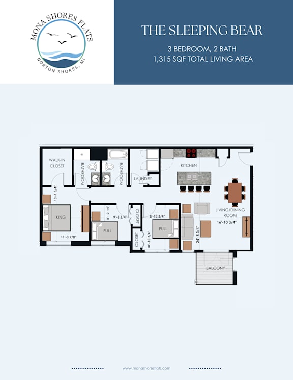 A floor plan for a Mona Shores property called The Sleeping Bear.