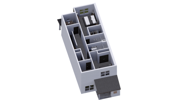 a 3d rendering of a modern apartment building