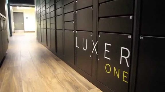a row of lockers with the words lucky one written on them