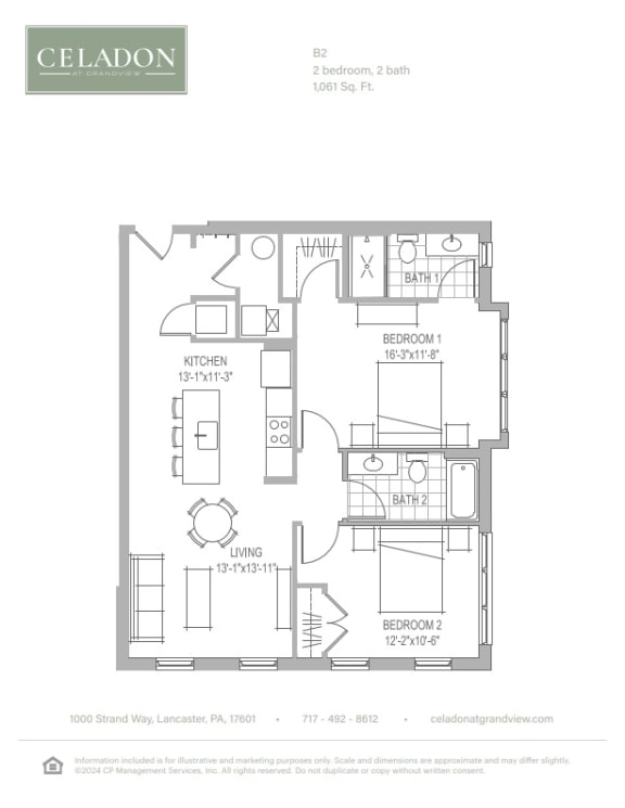 Floor Plans of Celadon at Grandview Apartment Homes in Lancaster, PA