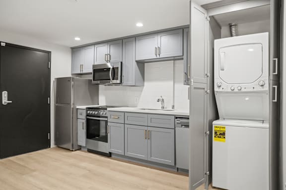 Kitchen with Washer and Dryer