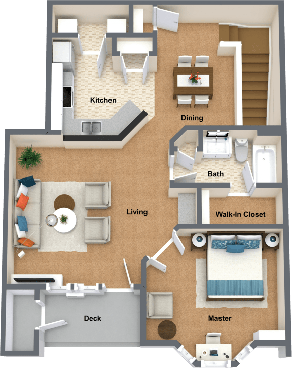 a floor plan of a house with a living room and a bedroom