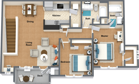 a floor plan of a house with a living room and a bedroom